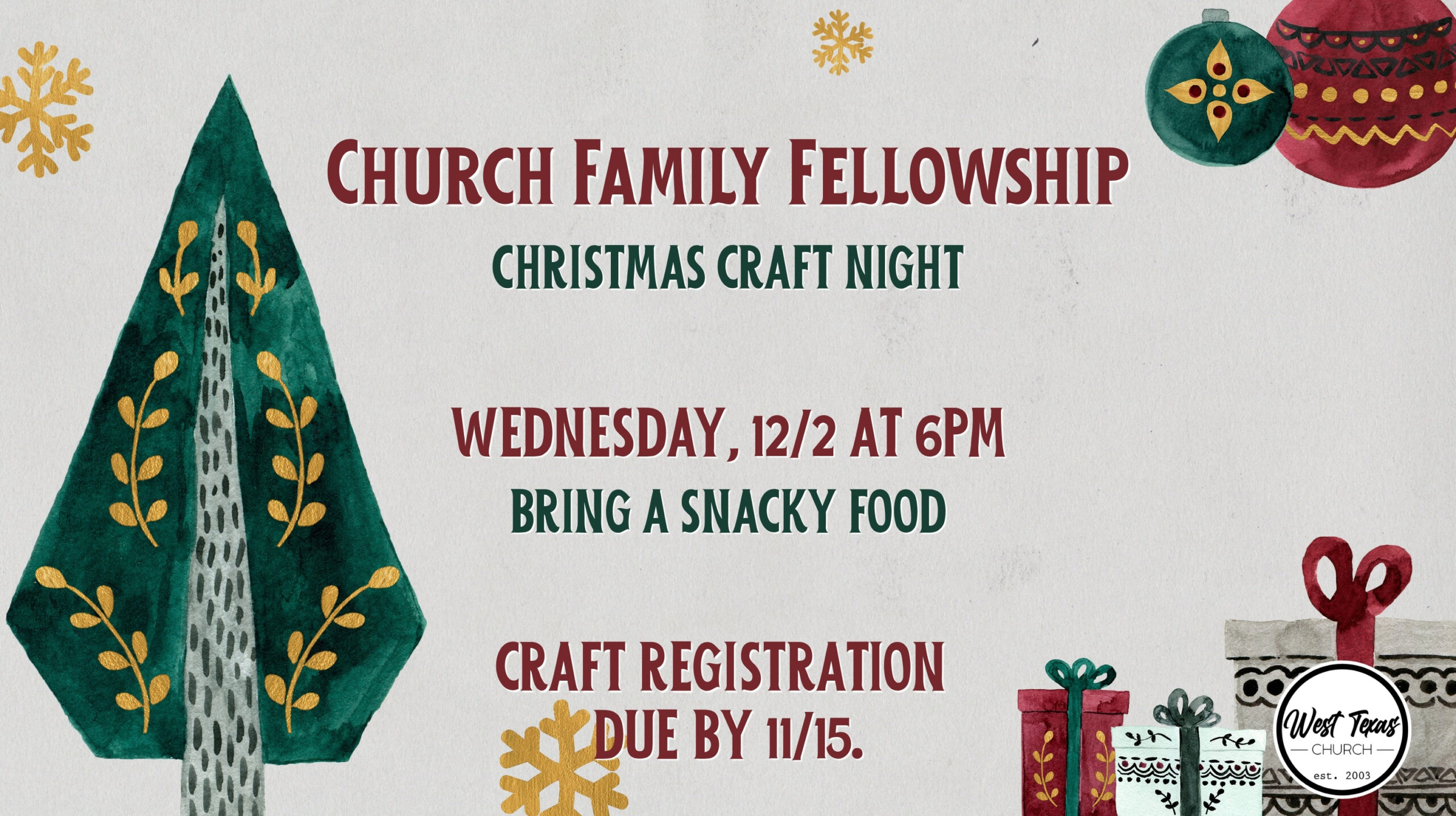 FAMILY FELLOWSHIP CRAFT NIGHT